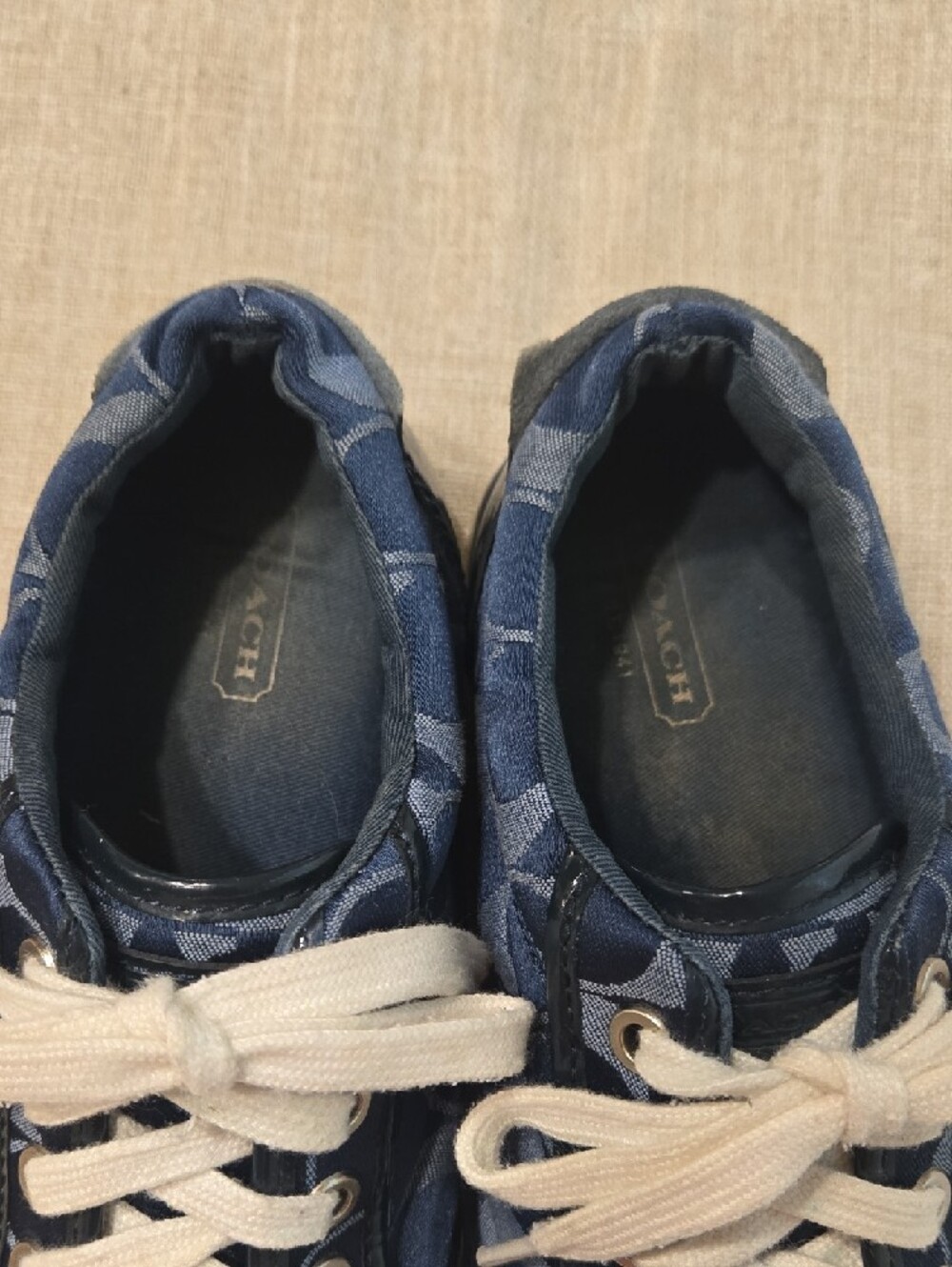 Coach Women's Barrett Sneakers Dark and Light Blue With Coach Logo - Picture 2 of 4